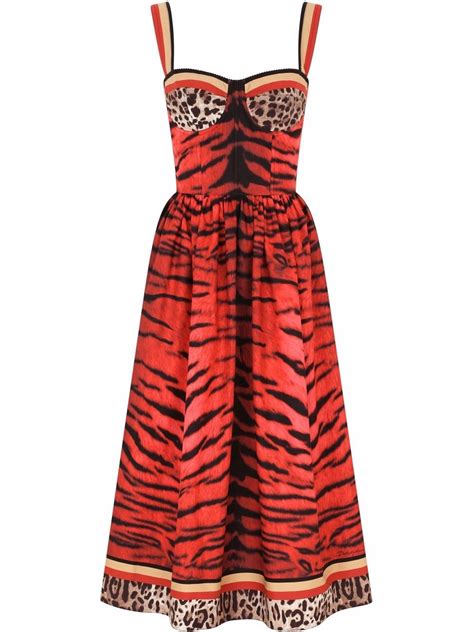 Dolce Gabbana Tiger Print Sleeveless Dress Farfetch