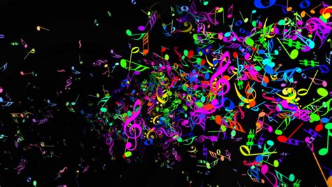 Animated Exploding Colorful 3d Music Notes 2 In 4k Transparent