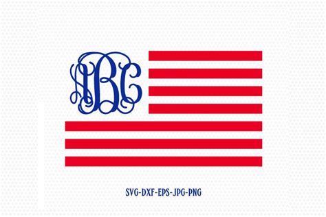 Usa Flag Monogram Svg American Flag Svg Fourth 95138