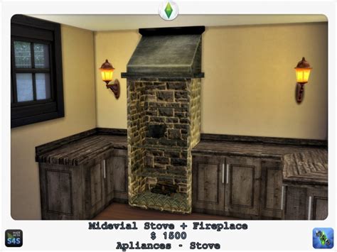Medieval stove + Fireplace by Design 4 Sims at Sims 4 ...
