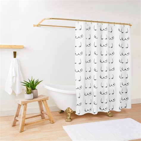 Boobs Shower Curtain Funny Shower Curtain Minimalist Shower Etsy