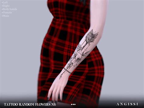 The Sims Resource Tattoo Random Flowers N8