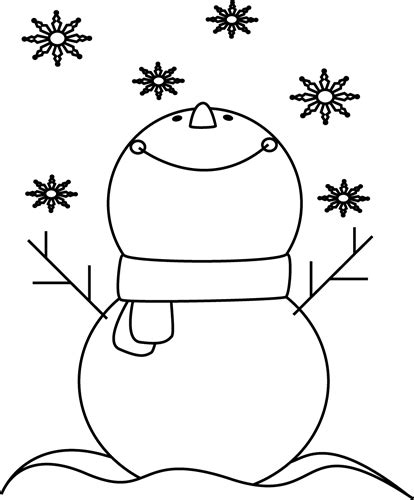 Black and white snowman clipart. Black and White Snowman Catching Snowflakes Clip Art ...