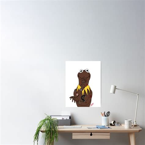 Black Kermit Poster By 316am Redbubble