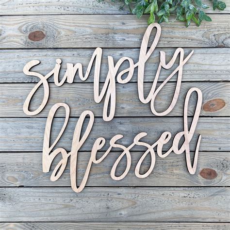 Simply Blessed Wood Sign Blessed Wall Decor Thanksgiving Etsy