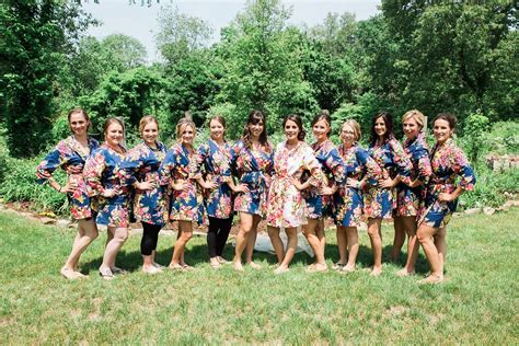 Floral Robes Bridal Party Grooms Party Floral Robes Sister Wedding