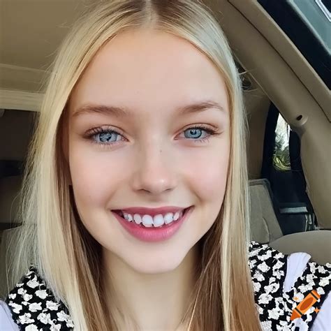 Realistic Portrait Of A Friendly Girl With Pale Blonde Hair On Craiyon