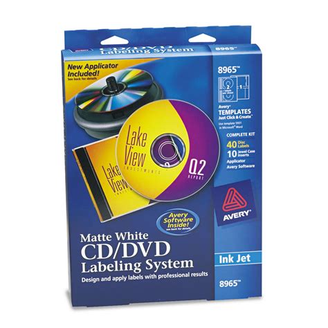 Cd Dvd Design Labeling Kits Matte White Inkjet Labels And