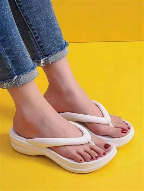 women minimalist toe post flip flops fashion white eva flip flops shein usa