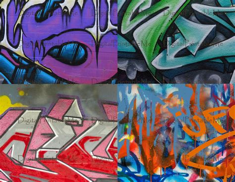Graffiti Digital Paper Print 85 X 11 Texture Etsy
