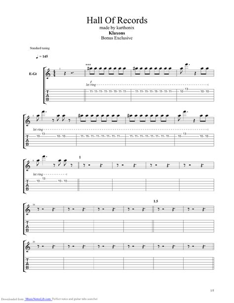 Hall Of Records Guitar Pro Tab By Klaxons