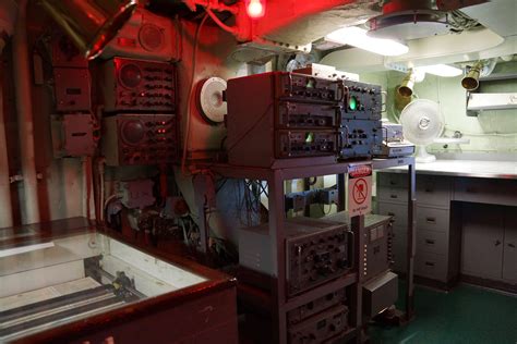 Cv 11 Essex Class Aircraft Carrier Uss Intrepid Bridge Radio Room