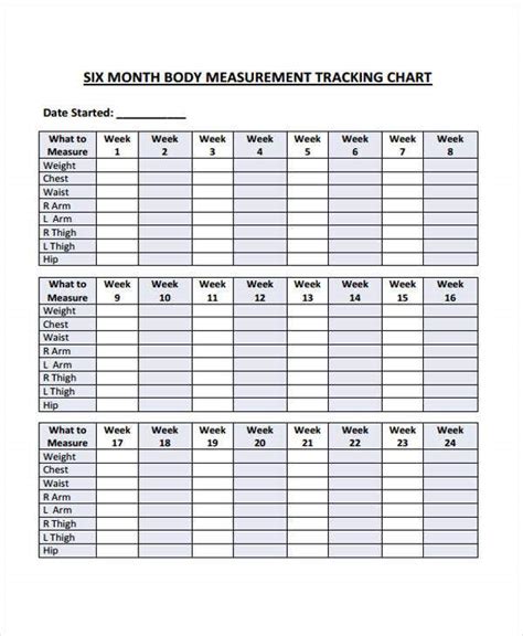 Measurement Chart Templates 9 Free Word Pdf Format Download Free