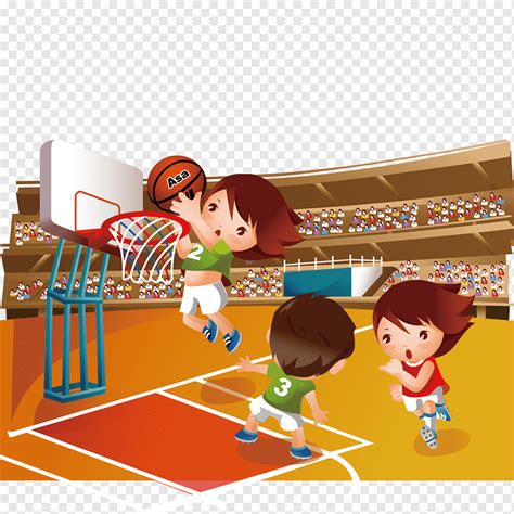 Basketball Cartoon Sport Illustration Playing Basketball Png Download