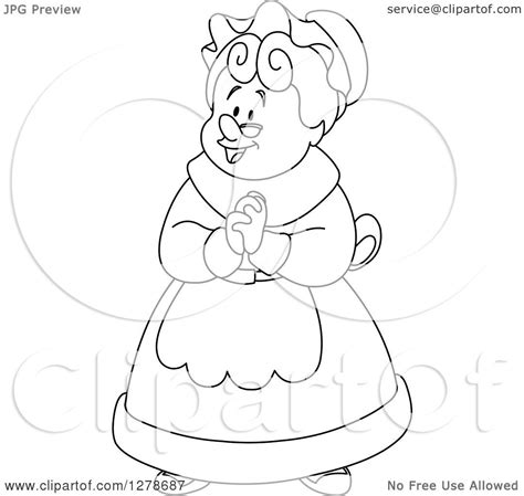 You can now print this beautiful mrs claus christmas s printableb925 coloring page or color online for free. Clipart of a Black and White Senior Woman or Mrs Claus ...