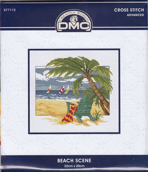 Dmc Beach Scene Counted Cross Stitch Kit 22 X 20cm 14ct Aida All