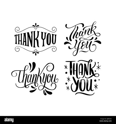 Thank You Lettering Set Vector Illustration Stock Vector Image And Art