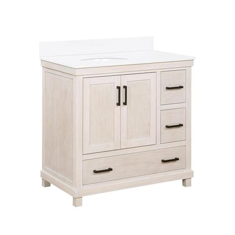 Add style and functionality to your bathroom with a bathroom vanity. Dorel Living Rion 36 Inch Rustic White Bathroom Vanity ...