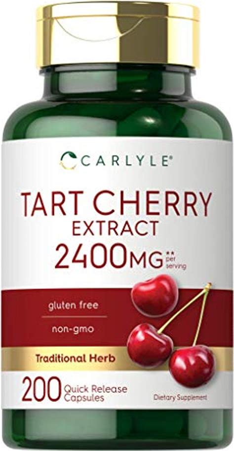 Tart Cherry Extract Capsules 200 Count Non Gmo And Gluten Free Formula Traditional Herb