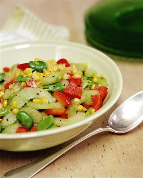 Corn Fava Bean And Cucumber Succotash Recipe Martha Stewart