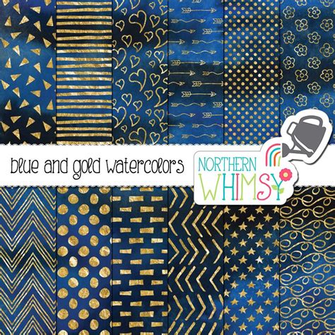 Dark Blue Watercolor Backgrounds Northern Whimsy Design Gold
