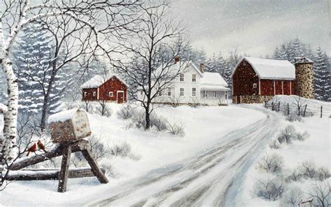 Winter On The Farm ~ Kathy Glasnap Art Charming Winter Scenes