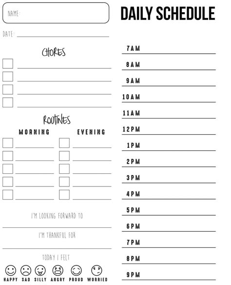 Daily Schedule (Skip To My Lou) | Daily routine planner, Daily schedule template, Daily schedule 