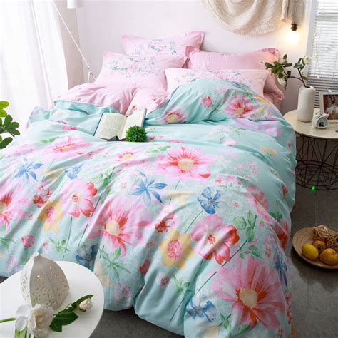 Pink Flower Garden Bedding Set Queen Full Size For Girls Comforter