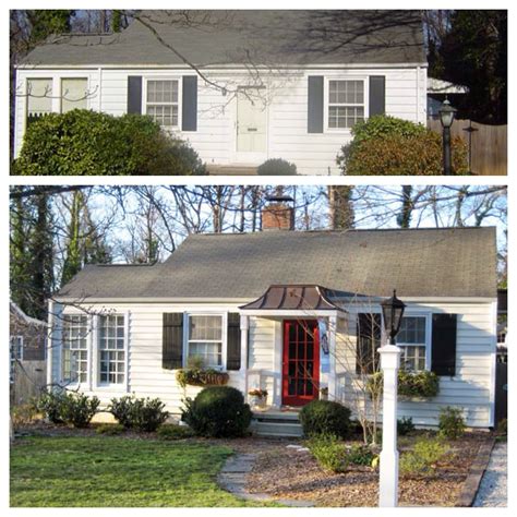 Curb Appeal Before And After Add Covered Entrance To Add Dimension