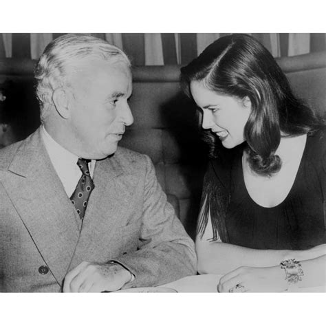 Charlie Chaplin 1889 1977 Sitting With His Young Wife Oona At