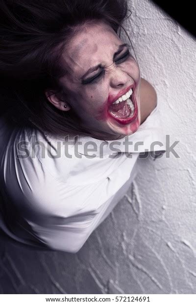 Screaming Crazy Woman Straitjacket Stock Photo Shutterstock