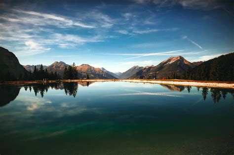 Lake Clouds Mountains Forest Landscape Scenic Reflection HD Nature K Wallpapers Images