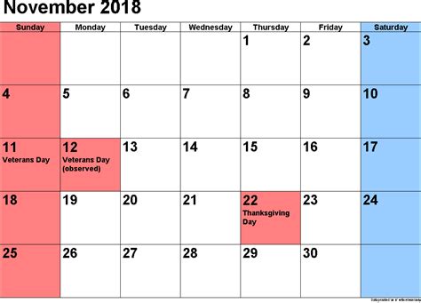 November 2018 Calendar With Holidays Festivals Observances Calendarbuzz