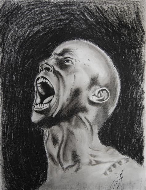 Man Screaming In Anger Drawing By Duane Cabahug