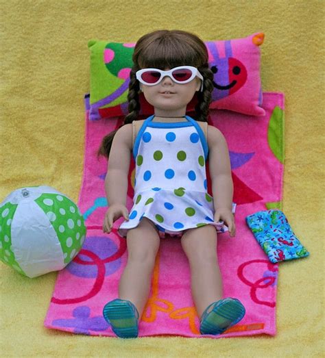 American Girl Doll 5 Pc Fun In The Sun Beach Towel Set Beach
