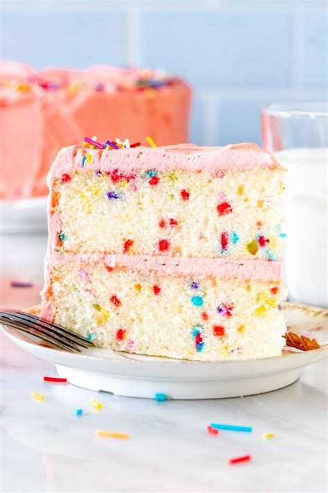 Funfetti Cake From Scratch And Filled With Sprinkles Just So Tasty