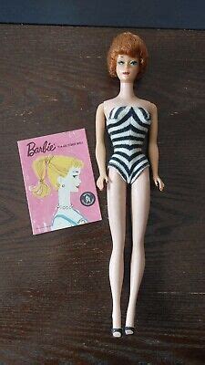 Vintage MATTEL BARBIE DOLL Bubble Cut Titian Red Hair Striped Swimsuit EBay