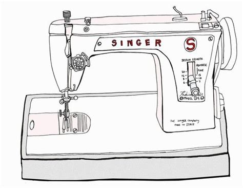 The Singer Sewing Machine Print Of An Orginal By Rebekahleigh Sewing