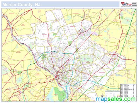 Mercer Nj County Wall Map By Marketmaps