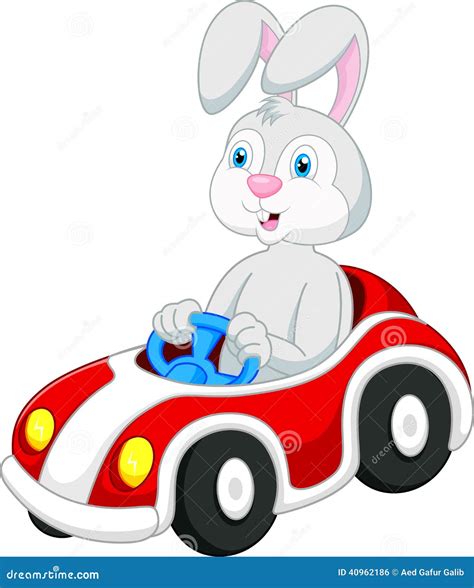 Rabbit Cartoon Driving Car Stock Vector Illustration Of Cute 40962186