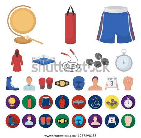 Boxing Extreme Sports Cartoonflat Icons Set Stock Vector Royalty Free