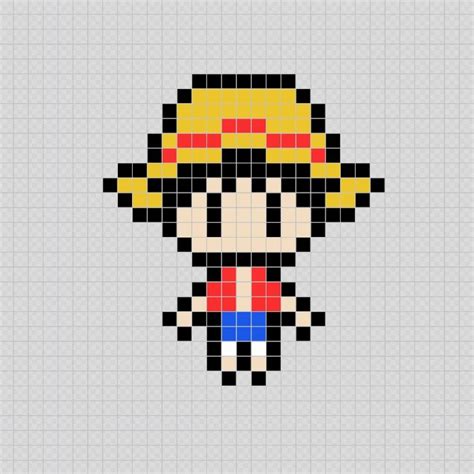 Luffy One Piece Anime Pixel Art Patterns Pixel Art Nh T K Ngh