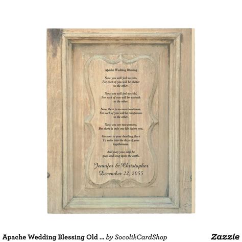 Apache Wedding Blessing Old Wood Background 8x10 Wood Wall Decor