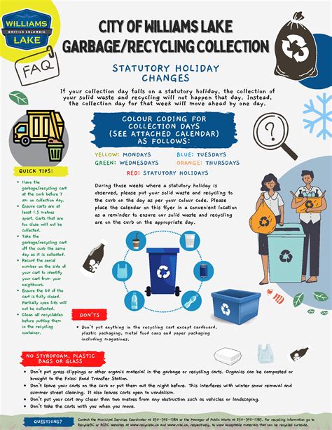 Garbage Collection Schedule | Williams Lake, BC - Official Website