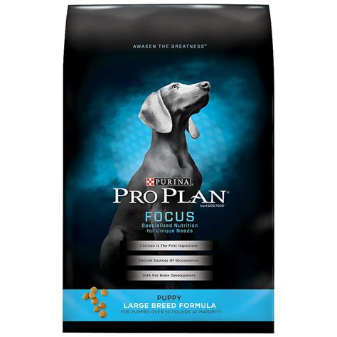 That's why purina pro plan brand pet food uses only high quality ingredients, scientifically formulated to help your pet enjoy a long and healthy life. Purina® Pro Plan® Focus® - Large Breed Dry Puppy Food (34 ...