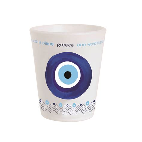 White Mati Shot Glass Greek T Shop