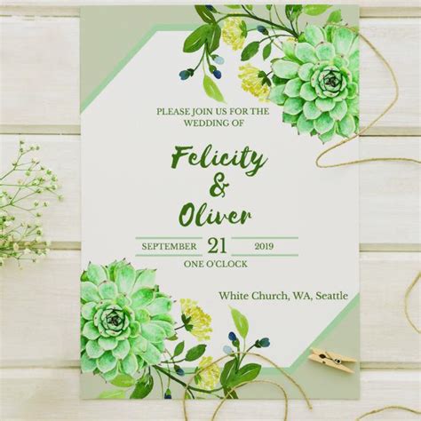Green Wedding Invitation Template For Free Download On Pngtree