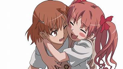 Misaka Mikoto Kuroko Anime Hug Shirai Hair