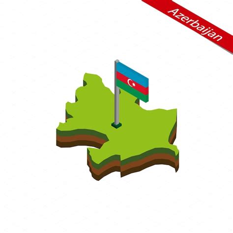 Premium Vector Azerbaijan Isometric Map And Flag Vector Illustration