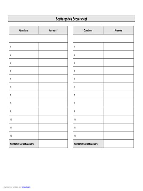 2020 More Score Sheets Fillable Printable Pdf And Forms Handypdf